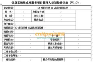 信息系統(tǒng)集成及服務(wù)項目管理人員初始登記表 網(wǎng)絡(luò)技術(shù)從業(yè)者的必備證件