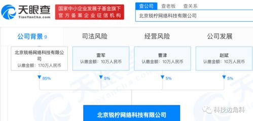 雷軍參股成立北京銳檸網絡科技公司，持股5%，布局信息系統集成服務